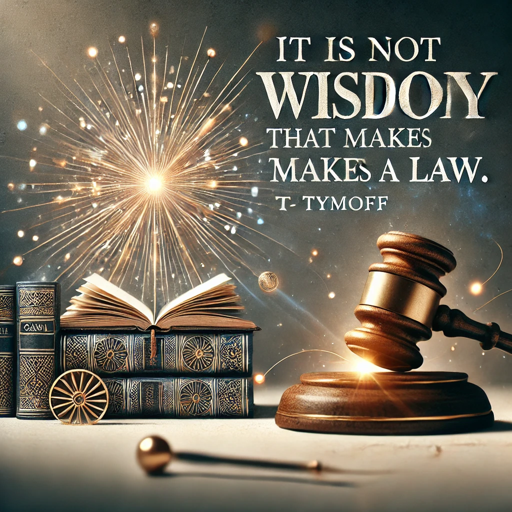 it is not wisdom but authority that makes a law. t - tymoff